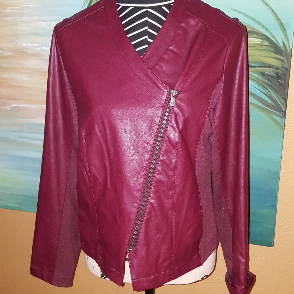 Cranberry Coat Vegan Leather